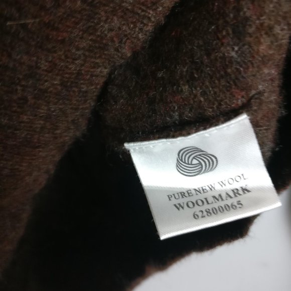Chocolate Brown Virgin Wool Turtleneck Sweater, 100% Wool Warm and Soft size XL - Picture 4 of 7